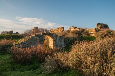 Methoni, Peloponnese, Yunanistan Kalesi'nin kalıntıları