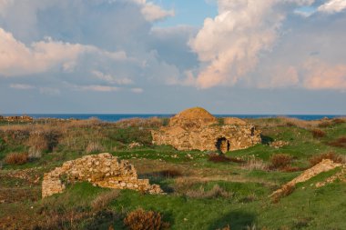 Methoni, Peloponnese, Yunanistan Kalesi'nin kalıntıları