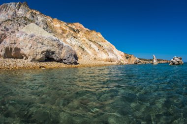 Firiplaka beach, Milos, Yunanistan