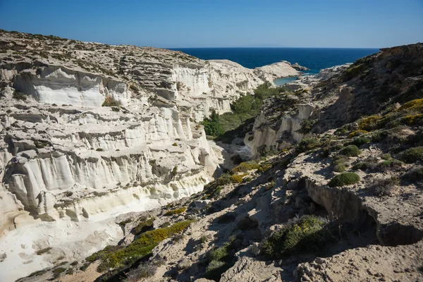 Moonscape beach Sarakiniko, Milos, Grecia — Foto de Stock