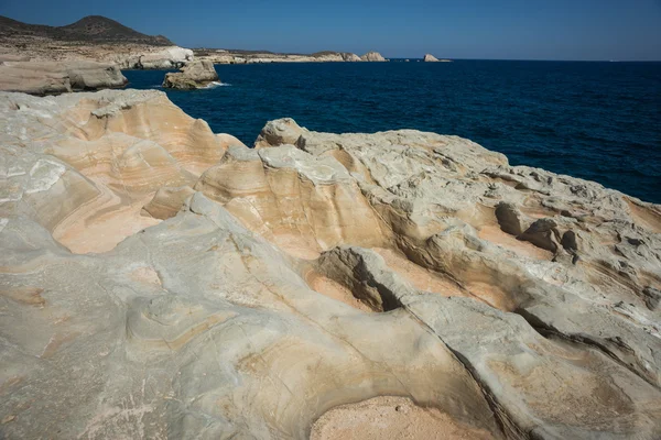 Moonscape beach Sarakiniko, Milos, Greece — Stock Photo, Image