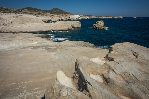 Moonscape beach Sarakiniko, Milos, Grecia — Foto de Stock