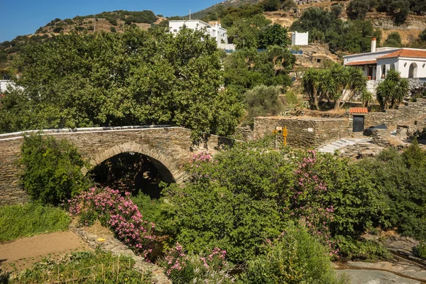 Pont en pierre pittoresque sur Andros , — Photo