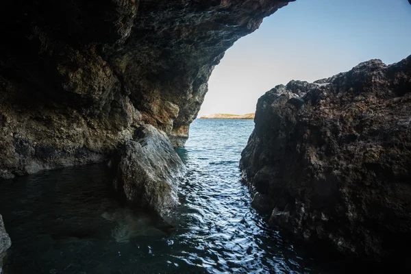 Malebná krajina s výhledem na moře, Kythira, Řecko — Stock fotografie