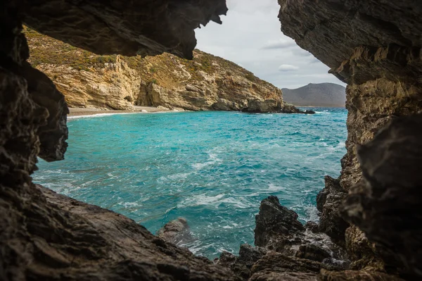 Malebná krajina s výhledem na moře, Kythira, Řecko — Stock fotografie