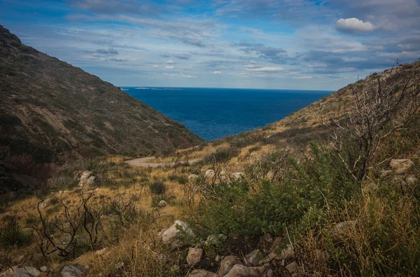 Natursköna landskap med havsutsikt, Kythera, Grekland — Stockfoto