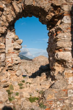 Mystras Bizans Kalesi şehrin kalıntıları