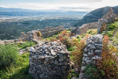 Mystras Bizans Kalesi şehrin kalıntıları
