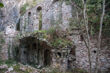 Mystras Bizans Kalesi şehrin kalıntıları