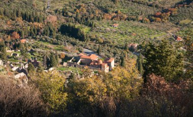 Mystras Bizans Kalesi şehrin kalıntıları