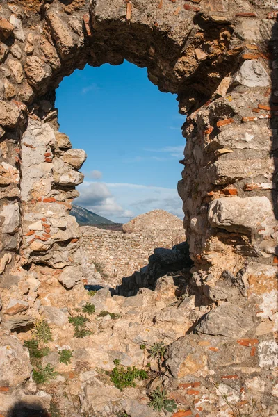 Mystras 拜占庭城堡镇的废墟 — 图库照片
