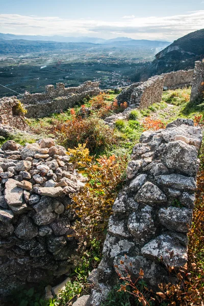 Mystras Bizans Kalesi şehrin kalıntıları — Stok fotoğraf