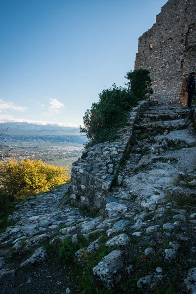 Ruinerna av bysantinska slottet staden Mystras — Stockfoto