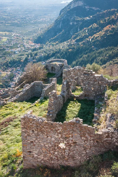 Ερείπια του Βυζαντινού κάστρου πόλη του Μυστρά — Φωτογραφία Αρχείου