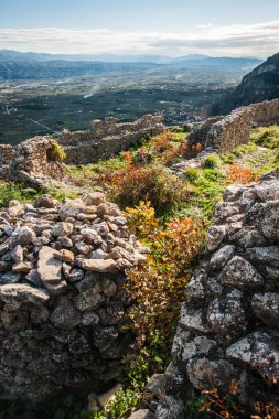 Mystras Bizans Kalesi şehrin kalıntıları