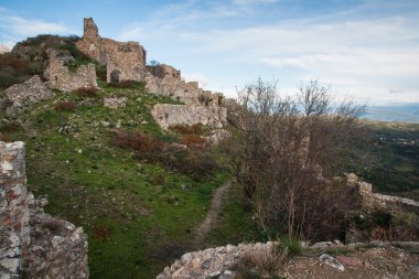 Mystras Bizans Kalesi şehrin kalıntıları