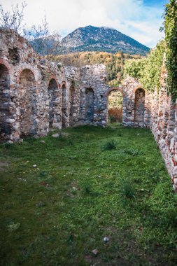 Mystras Bizans Kalesi şehrin kalıntıları