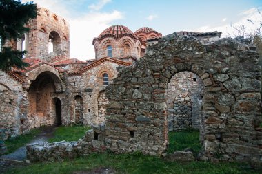 Mystras Bizans Kalesi şehrin kalıntıları