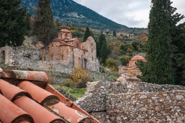 Mystras Bizans Kalesi şehrin kalıntıları