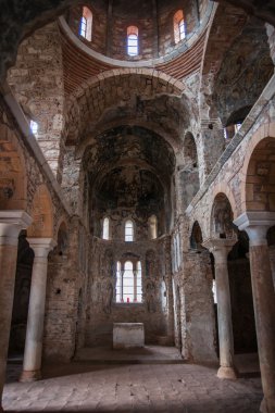 Mystras Bizans Kalesi şehrin kalıntıları