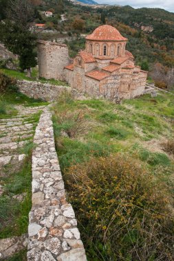 Mystras Bizans Kalesi şehrin kalıntıları