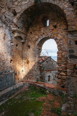 Mystras Bizans Kalesi şehrin kalıntıları
