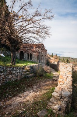 Mystras Bizans Kalesi şehrin kalıntıları