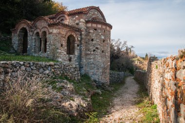Mystras Bizans Kalesi şehrin kalıntıları