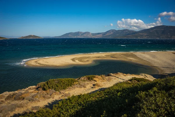 Złoty piasek plaży, Evia, Grecja — Zdjęcie stockowe