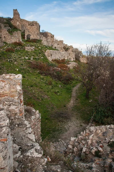 Ruinerna av bysantinska slottet staden Mystras — Stockfoto