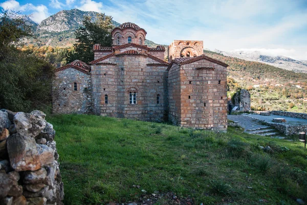 Pozůstatky byzantského hradu městě Mystras — Stock fotografie