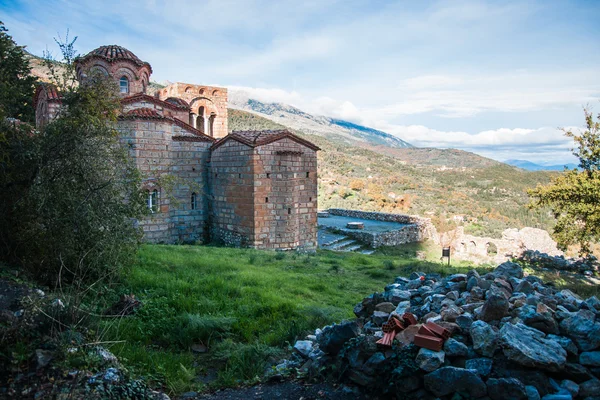 Mystras Bizans Kalesi şehrin kalıntıları — Stok fotoğraf