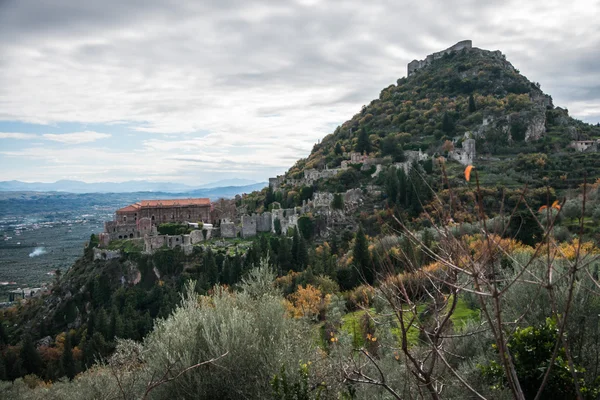 Ruinen der byzantinischen Burgstadt Mystras — Stockfoto