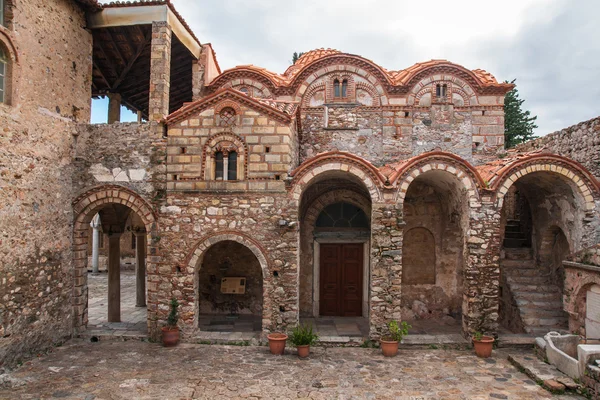 Mystras Bizans Kalesi şehrin kalıntıları — Stok fotoğraf