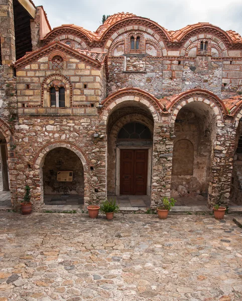 Mystras Bizans Kalesi şehrin kalıntıları — Stok fotoğraf