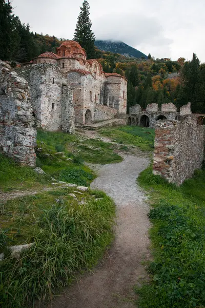 Ruínas do castelo bizantino cidade de Mystras — Fotografia de Stock