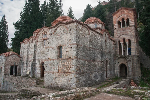 Pozůstatky byzantského hradu městě Mystras — Stock fotografie