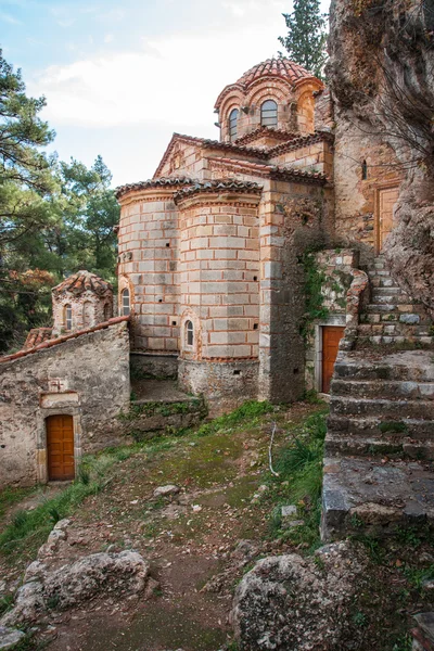 Ruines du château byzantin ville de Mystras — Photo