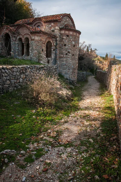 Romjai a bizánci vár város, Mystras felé — Stock Fotó