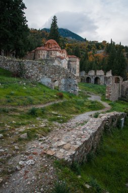 Mystras Bizans Kalesi şehrin kalıntıları