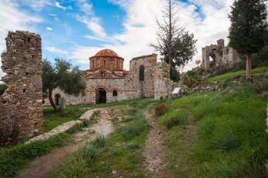 Mystras Bizans Kalesi şehrin kalıntıları
