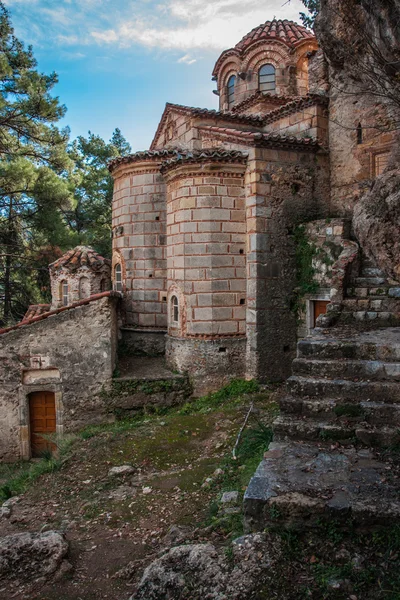 Ruines du château byzantin ville de Mystras — Photo