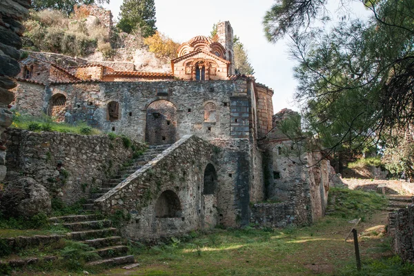 Ruinas del castillo bizantino ciudad de Mystras Imagen de archivo