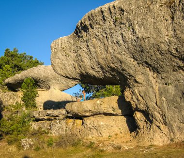 Büyülü Cuenca şehir Castilla la benzersiz kaya oluşumları 
