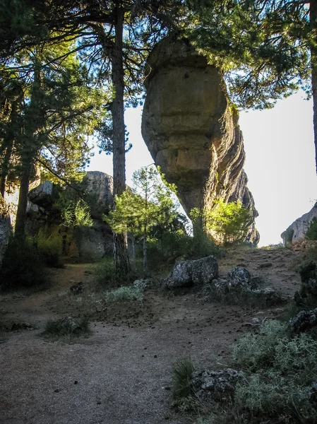 Formações rochosas únicas na cidade encantada de Cuenca, Castilla la — Fotografia de Stock