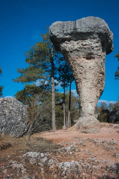 Unika klippformationer i förtrollade staden Cuenca, Castilla la — Stockfoto