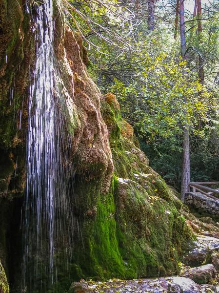 Źródła rzeki Cuervo, Cuenca, Castilla la Mancha, Hiszpania — Zdjęcie stockowe