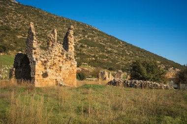 Stimfalia, Peloponnese, Yunanistan, eski bir manastır kalıntıları