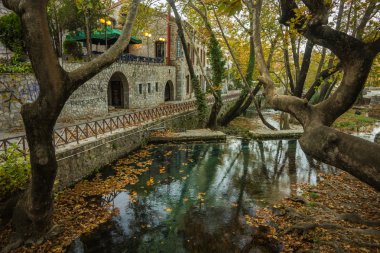 Nehirli sonbahar manzarası
