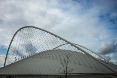 Fütüristik olimpic bulutlu havalarda Atina'da karmaşık